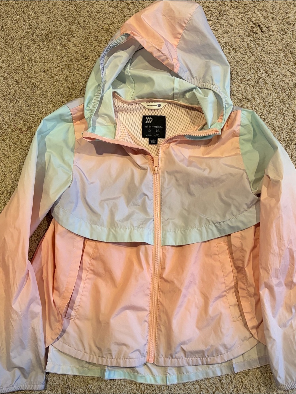 Girls' Windbreaker Jacket with Hood All in Motion size 7/8 (M)